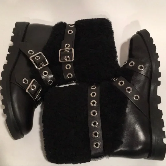 Marc by Marc Jacobs Black Studded Shearling Boots - Women’s 8.5 - Picture 4 of 8